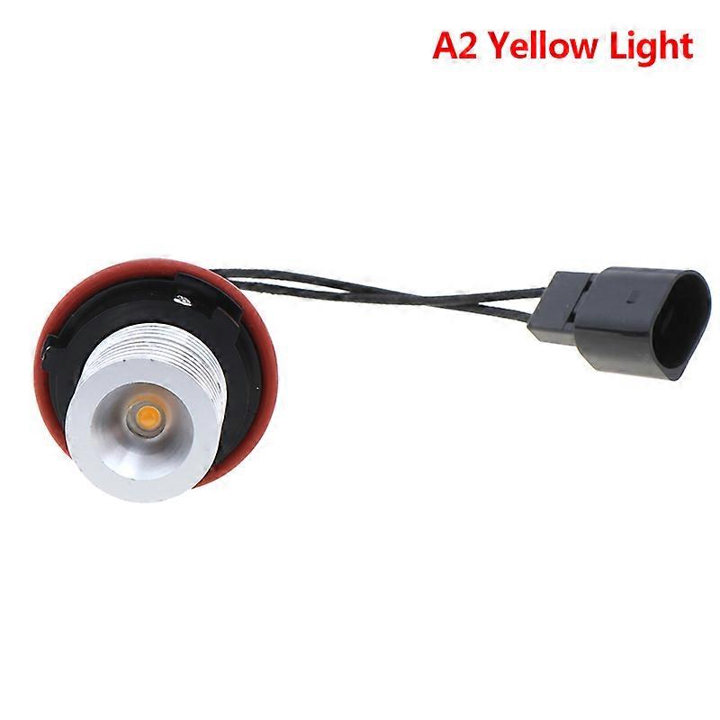 1Pc E39 E60 E87 X5 LED Angel Eye Ring Marker Side Light White Yellow LED With Bulb Connector Cable