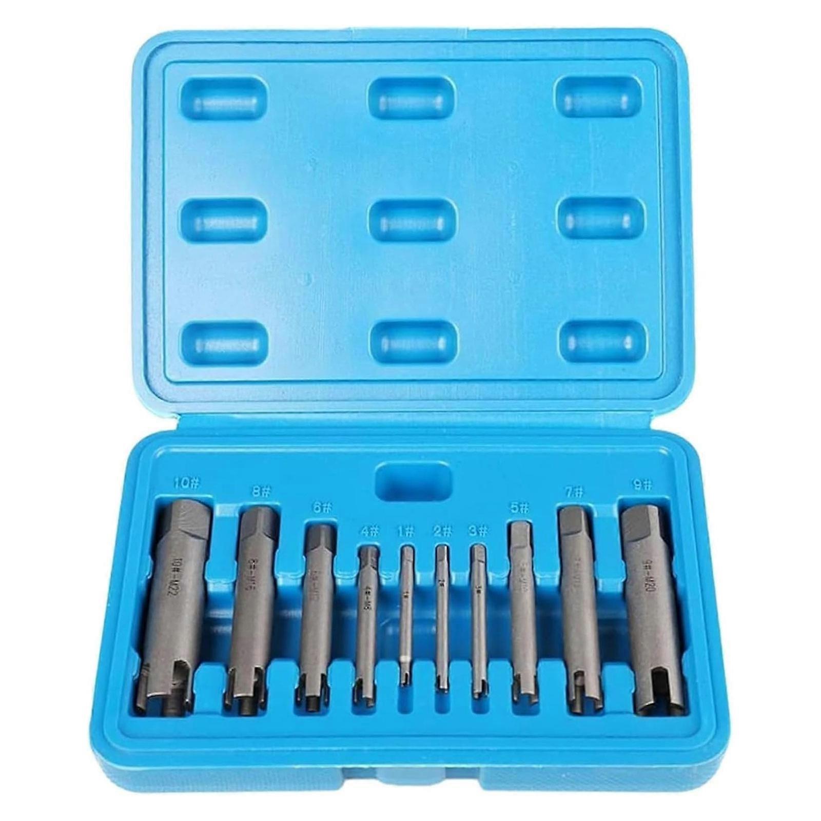 Multifunctional Broken Tap Extractor, Stripped Screw Tap Extractor Set of 10,100% New
