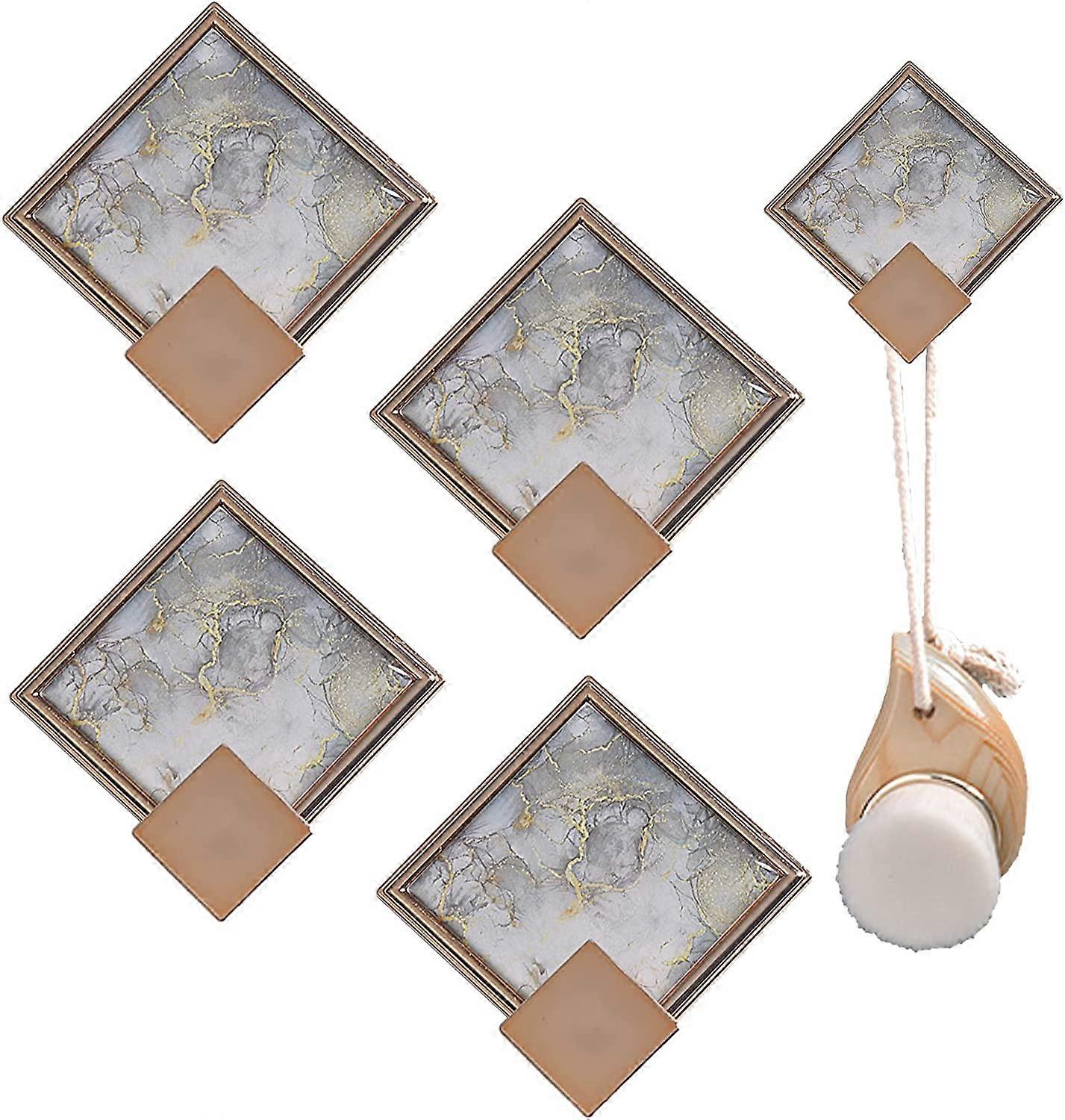 4 Pieces Adhesive Hook No Drilling Adhesive Hook Bathroom Wall Mounted Adhesive Hook Towel Rack Self Adhesive Hooks for Hanging Utensils, Clothes, Bat