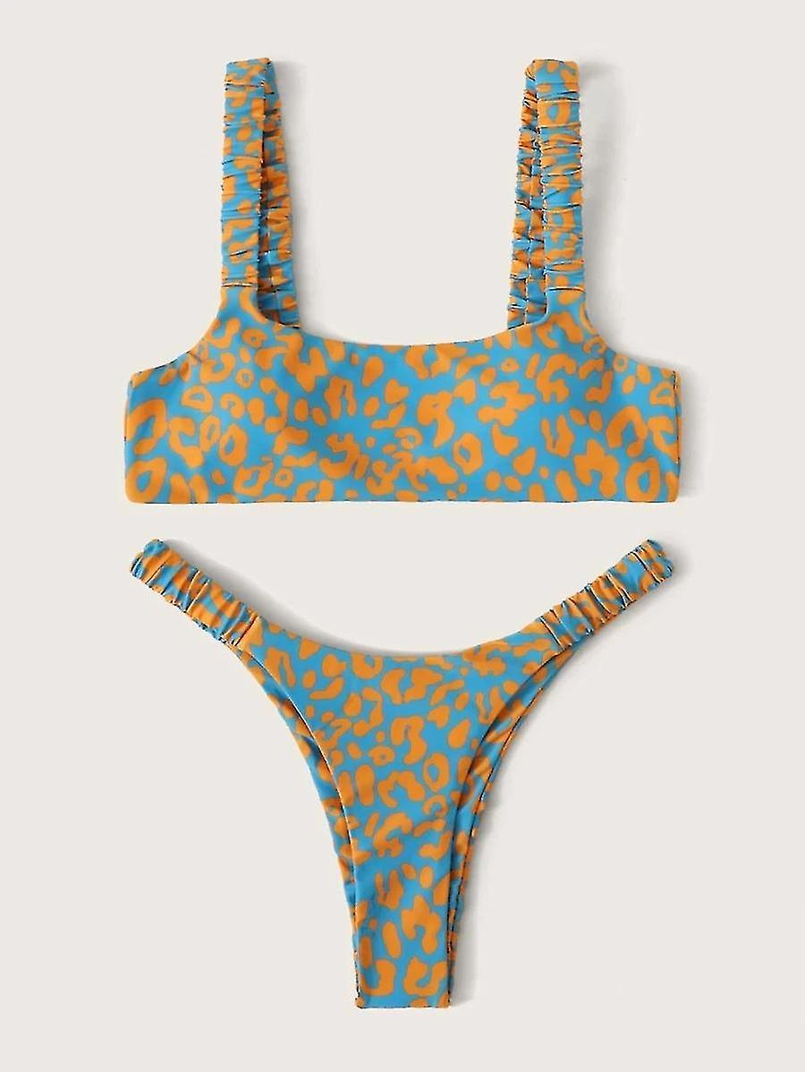 Sexy Micro Bikini 2022 Frauen Orange Leopard Push Up Gepolsterter String Badeanzug Weiblich Ausgeschnitten Badeanzug Bademode