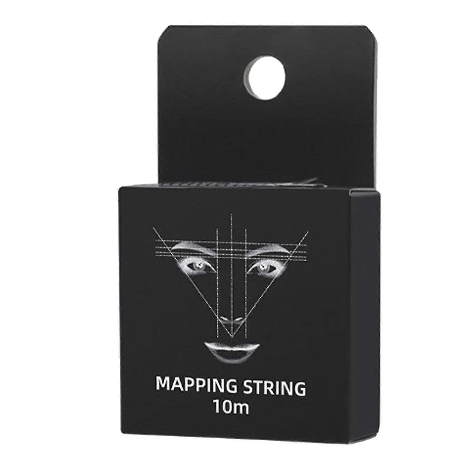 10M Black Brow Mapping String - Hypoallergenic Pre-Inked Measuring Tool for Eyebrow Microblading