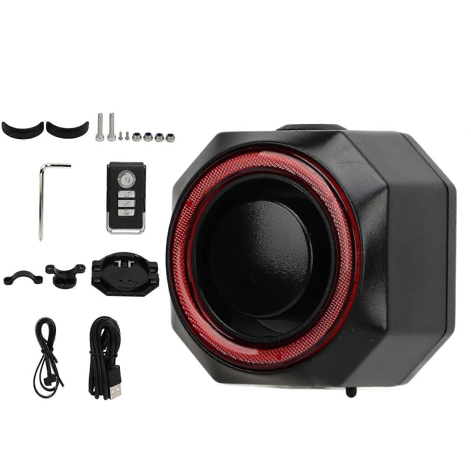 Rechargeable Waterproof Bike Tail Light with Remote Control - 4 Modes, Adjustable Sensitivity