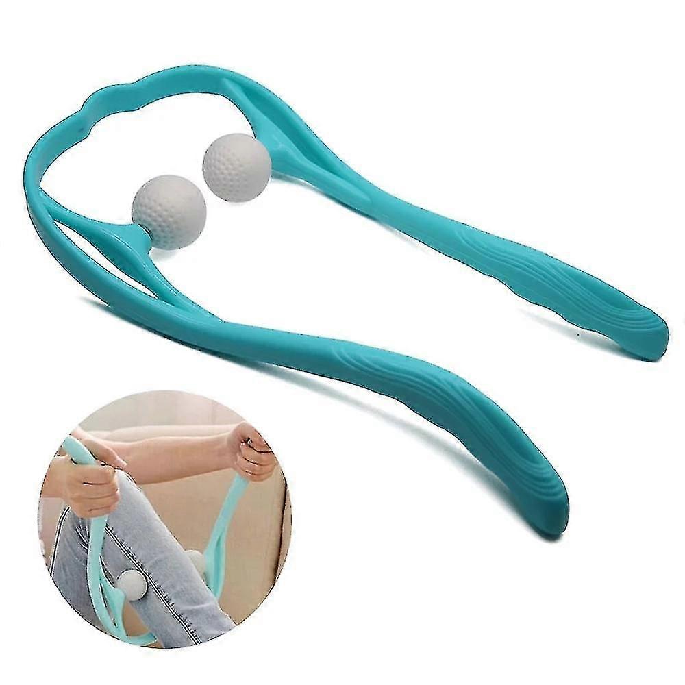 Neck Massager Therapy Neck And Shoulder Dual Trigger Point Roller Self-Massage Tool Relieve Hand Pressure Deep Massage