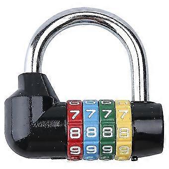 Black Combination Padlock No. 4 - Anti-theft Bicycle - Outdoor Cabinet - Garden Cabinet - Tool Box - Motorcycle (1 Piece)