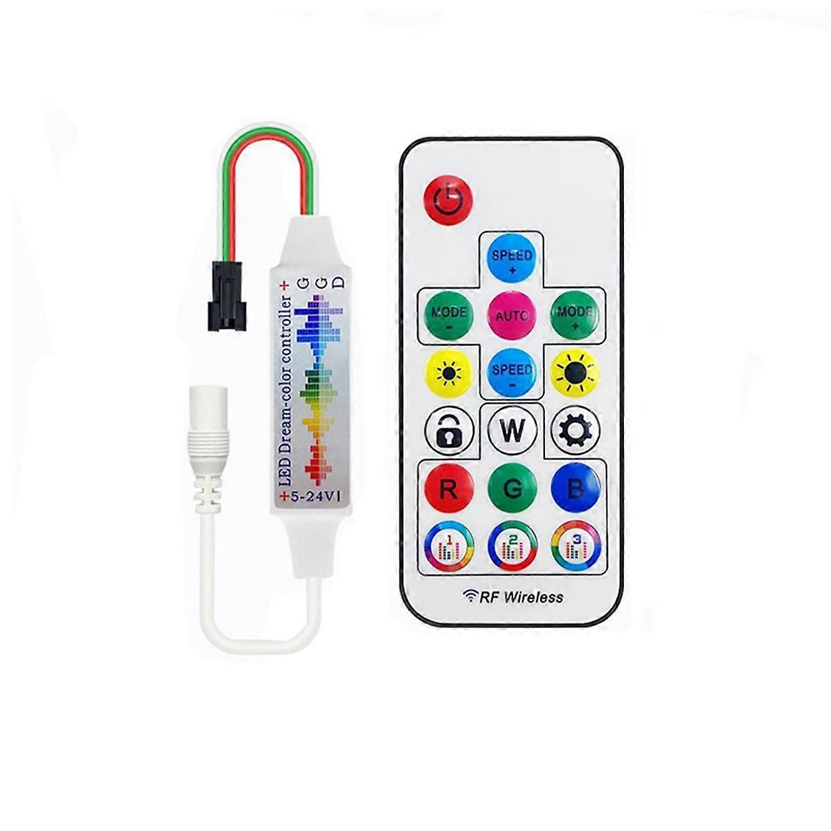 17-Key Fantasy Music Lamp Belt Controller DC Head Colorful 5-24V LED Low-Pressure Light Strip