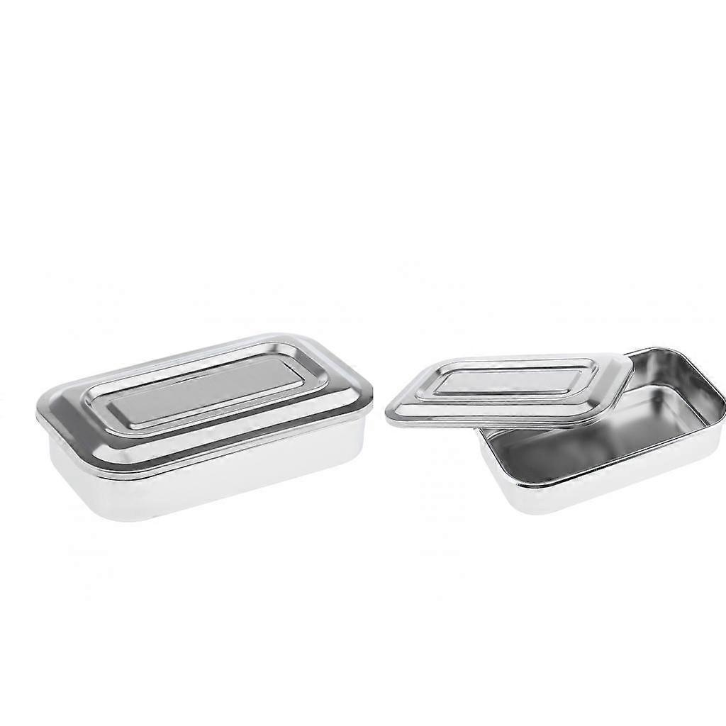 2x Çelik Enstrüman Depolama Deliği Kutusu ve Kapak Araçları Cerrahi İlaç Veterinerlik