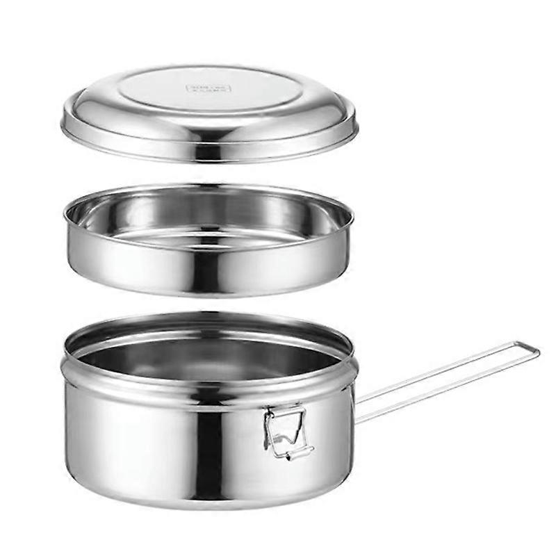 Two layer 304 stainless steel circular lunch box 16cm
