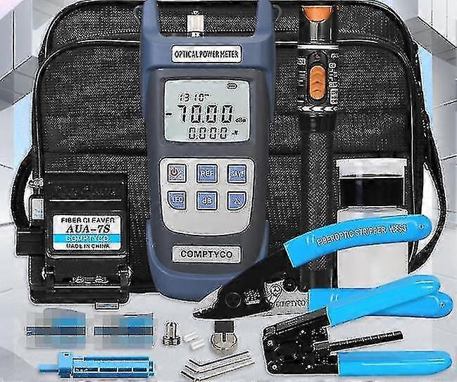 16pcs/set Fiber Optic Ftth Tool Kit met Aua-7s Fiber Cleaver Optical Power Meter 10mw Visual Fault Locator Wire Stripper