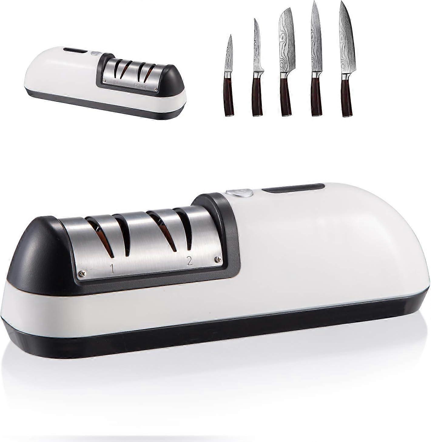 Kitchen Knife SharpenerElectric Knife Sharpener 2 in 1, Two Tier Sharpener