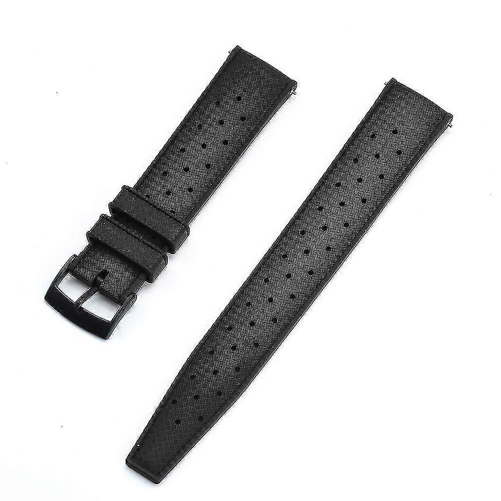 Tropical Fluoro Rubber Watch Strap 20mm Replacement For Seiko Srp777j1 Watch Band Diving Waterproof Bracelet Strap 22mm For Men-blue Black