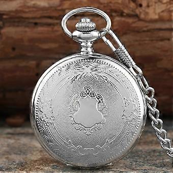 2016 New Arrival Silver Fashion Pendant Pocket Watch With Silver Necklace Chain