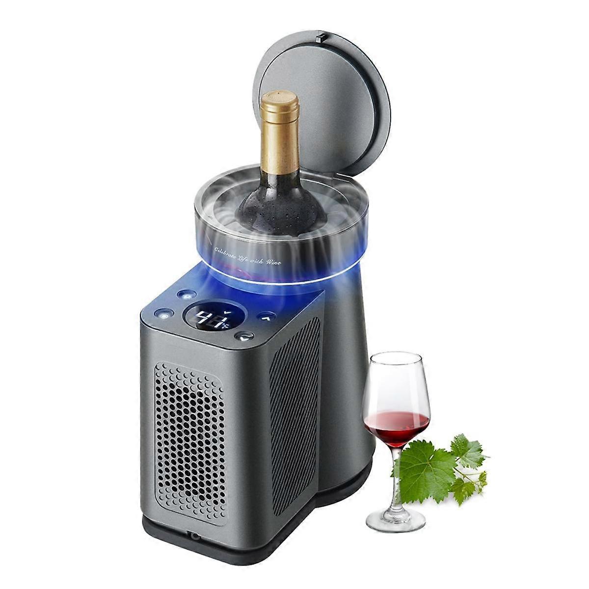 Electric Wine Chiller,34F-68F Temperature Control Single Bottle Portable Cooler for Red/White Wine, Champagne EU Plug