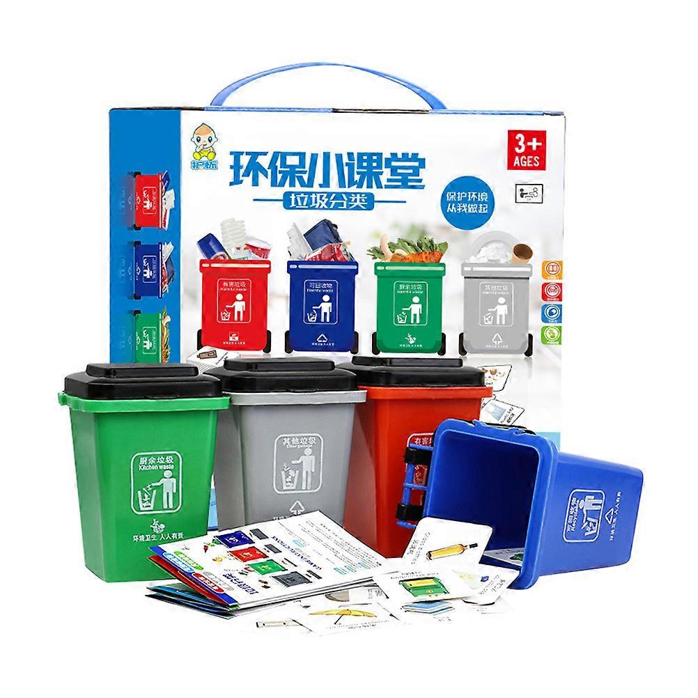 Desktop Toys Garbage Sorting Game Mini Curbside Trash Bin Garbage Classification Toy Push Vehicles Garbage Can Mini