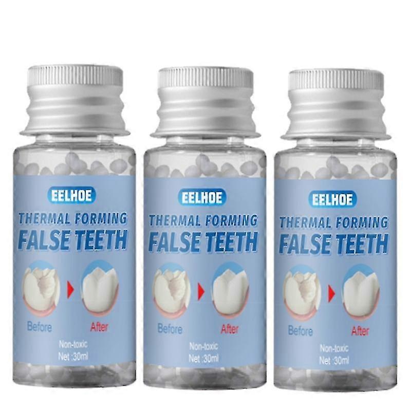 3 adet Reçine Protez Diş Boşluğu Falseteeth Geçici Granüller Kalıplanabilir Diş Bakımı Makyajı