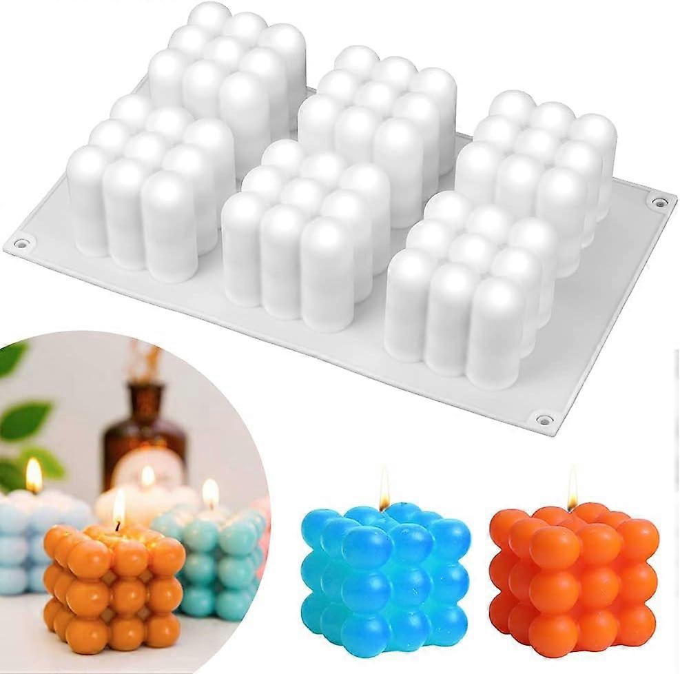 Candle Molds, 3D Cube Silicone Ball Mold, For Making Candles, Soap, Cakes, Chocolates