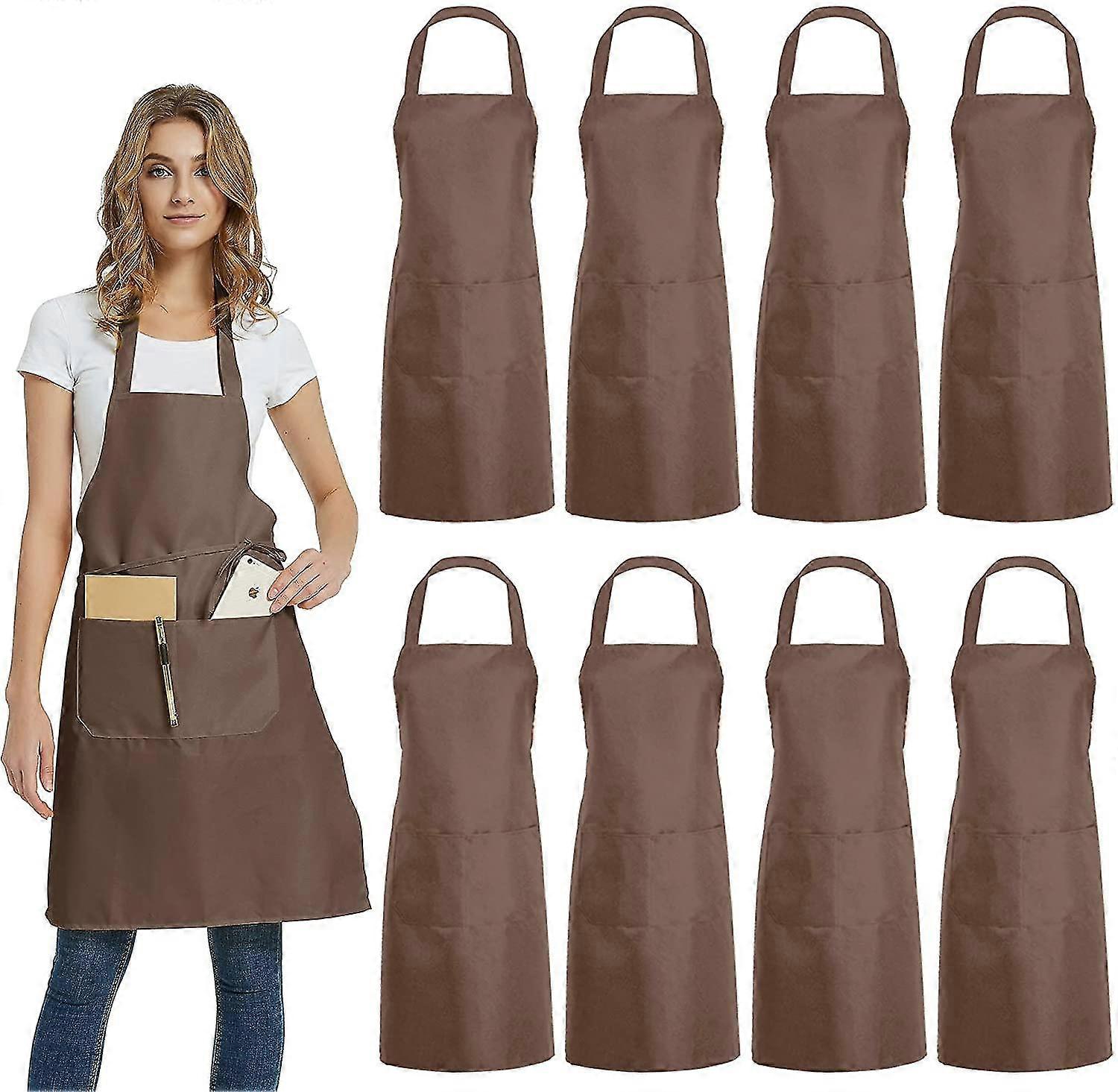 8 Pack Unisex Apron With 2 Pockets