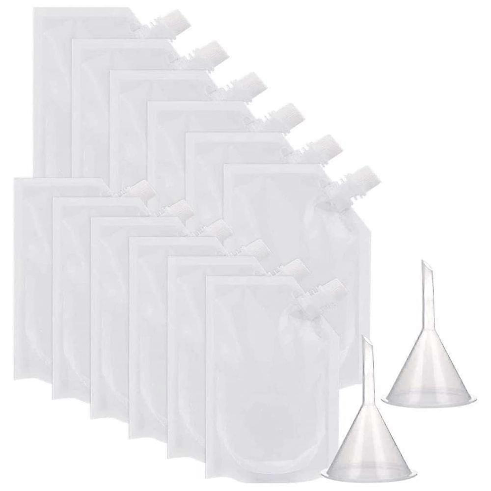 20 Pack Plastic Liquor Pouch Drinks Flasks Concealable Drinking Flasks 350 ml with 2 Pieces Funnel