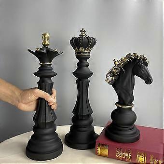 Pezzo Scacchi Decorativo In Resina – Scultura Singola Alta 16 Cm, Colore Nero, Stile Moderno Retrò Per Arredamento Casa - 5