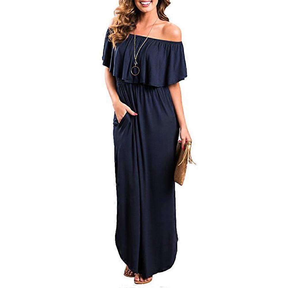 Womens Off The Shoulder Ruffle Party Dress