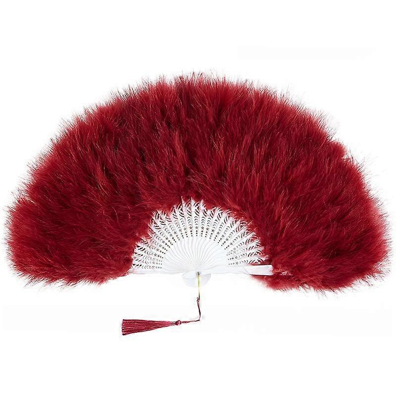 Feather Fan 20s Vintage Folding Fan Flapper Hand Fan
