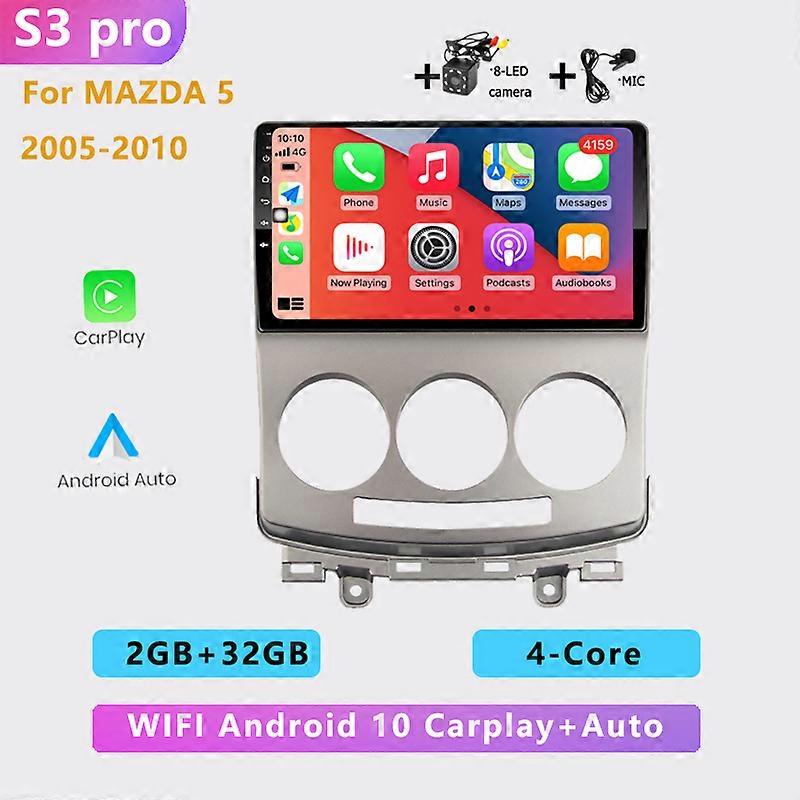 2 din Android 10 Car Radio Multimedia player Stereo Player GPS Navigation WIFI Carplay Auto for old Mazda-Mazda 5 2005-2010
