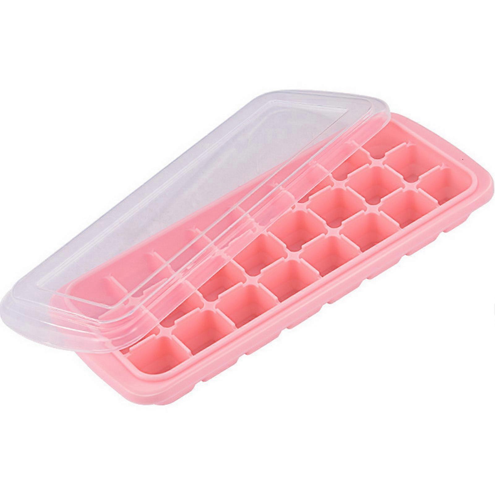 Ice Cube Tray Large Capacity with Cover Silicone 24 Grids Easy Release Ice Cube Trays Kitchen Tool Jikaixiang