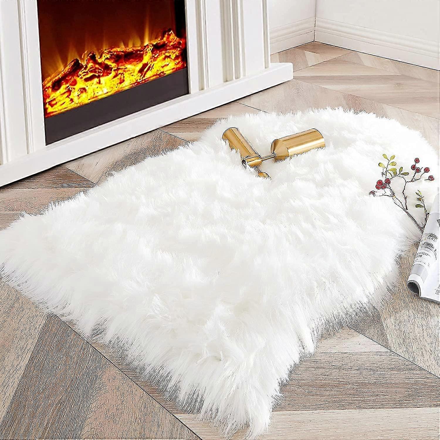 Luxury Soft Faux Sheepskin Chair Cover Seat Cushion Pad Plush Fur