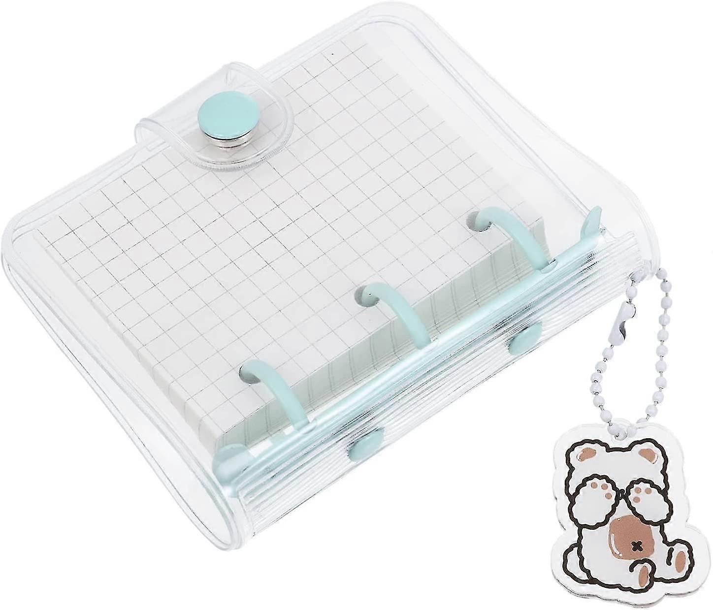 Recipe Binder 1pcs Mini Transparent 3- Ring Binder Covers Mini Binder Pockets Clear Notebook Loose Leaf Notebook Small Spiral Notebooks(not Include P