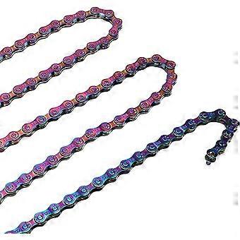 Bike Chain, Bicycle Chain Rust Proof Colorful Electroplating 6 7 8 Speed Chain For Road Mountain Bikes Dazzling Color)