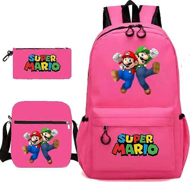 Plecak Mario Cartoon Uczniowie szkół podstawowych i gimnazjów Plecak z tornistrem Trzyczęściowy zestaw Pojedyncza torba na ramię Piórnik