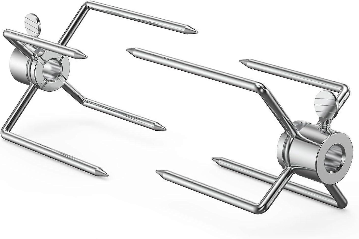 Forchette girarrosto in metallo, adatte ad aste girarrosto quadrate da 8 mm, sostituzione per kit girarrosto, manico in acciaio, lavabile in lavastoviglie
