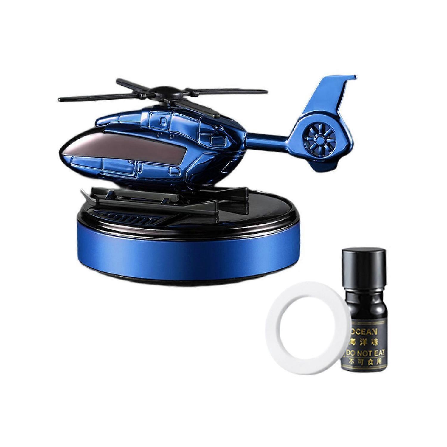 1 Set Car Air Freshener Solar Rotating Solid Aromatherapy Helicopter Shape Car Fragrance Diffuser