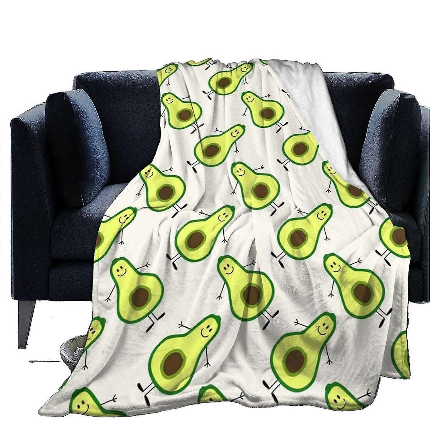 Cobertor de lã de abacate dos desenhos animados Cobertor de lã micro ultramacio para cobertores de sofá de sofá de quarto e lances-R1717