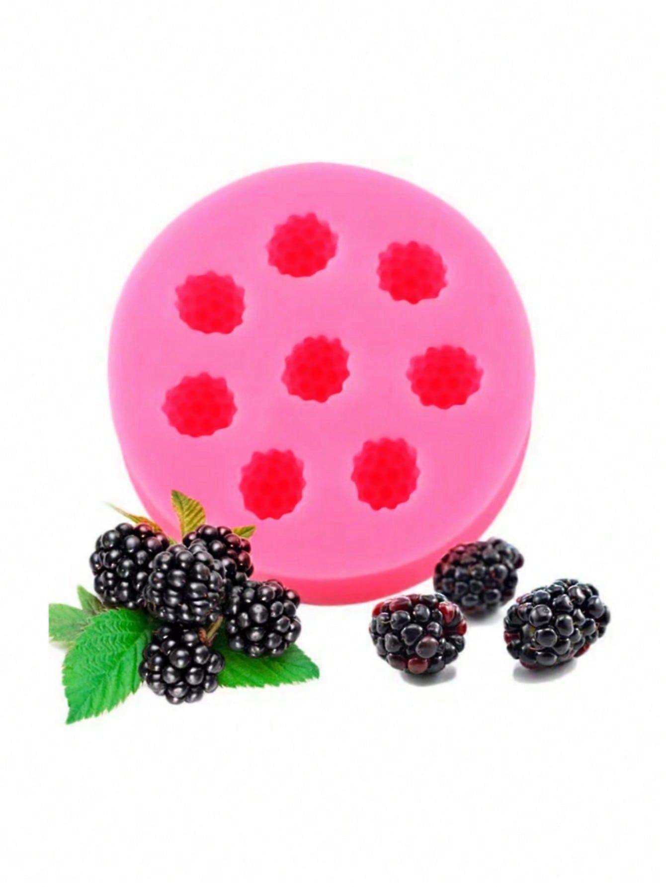 תבנית סיליקון נר פירות אחד עם עיצובי תות, פטל, תפוז, אוכמניות ותות