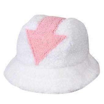 Comfortable fluffy plush warm fisherman hat for men and women (pink arrow) 1 pce