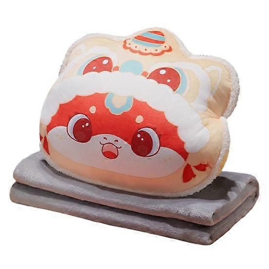 Stuffed Animal Travel Blanket And Pillow Set 3-in-1 Plush Cartoon Snake Throw Pillow with Hands Warming Design for Travel Airplane Train Bed Nap