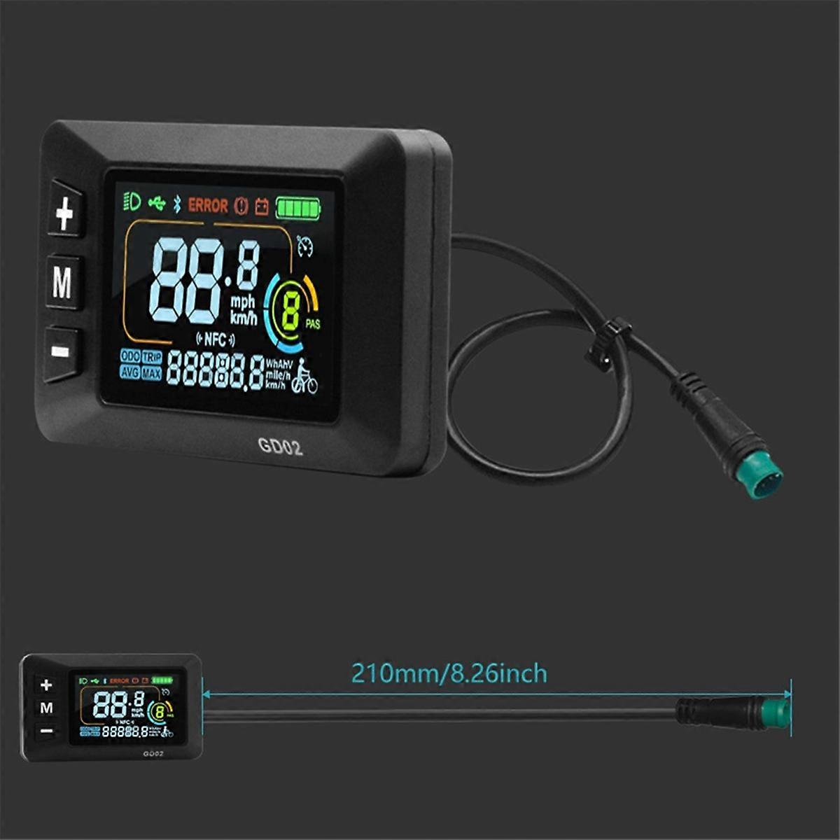 LCD-GD02 Electric Bike LCD Display Meter Dashboard Display Panel 24V 36V 48V 52V 60V for Electric S