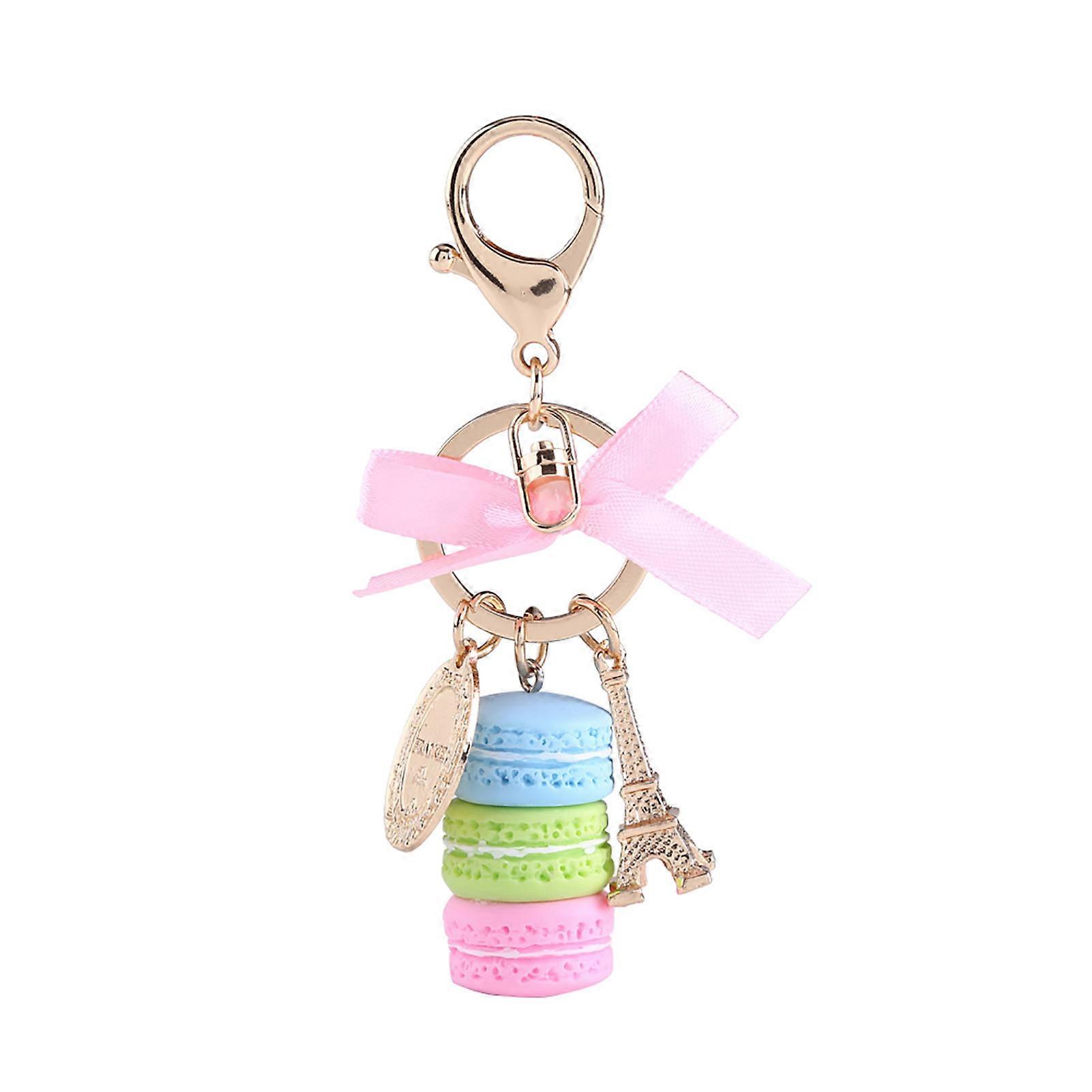 Colorful Cute Macaroon Eiffel Tower Keychain Keyring Bag Pendant Car Charm Decoration(Blue)