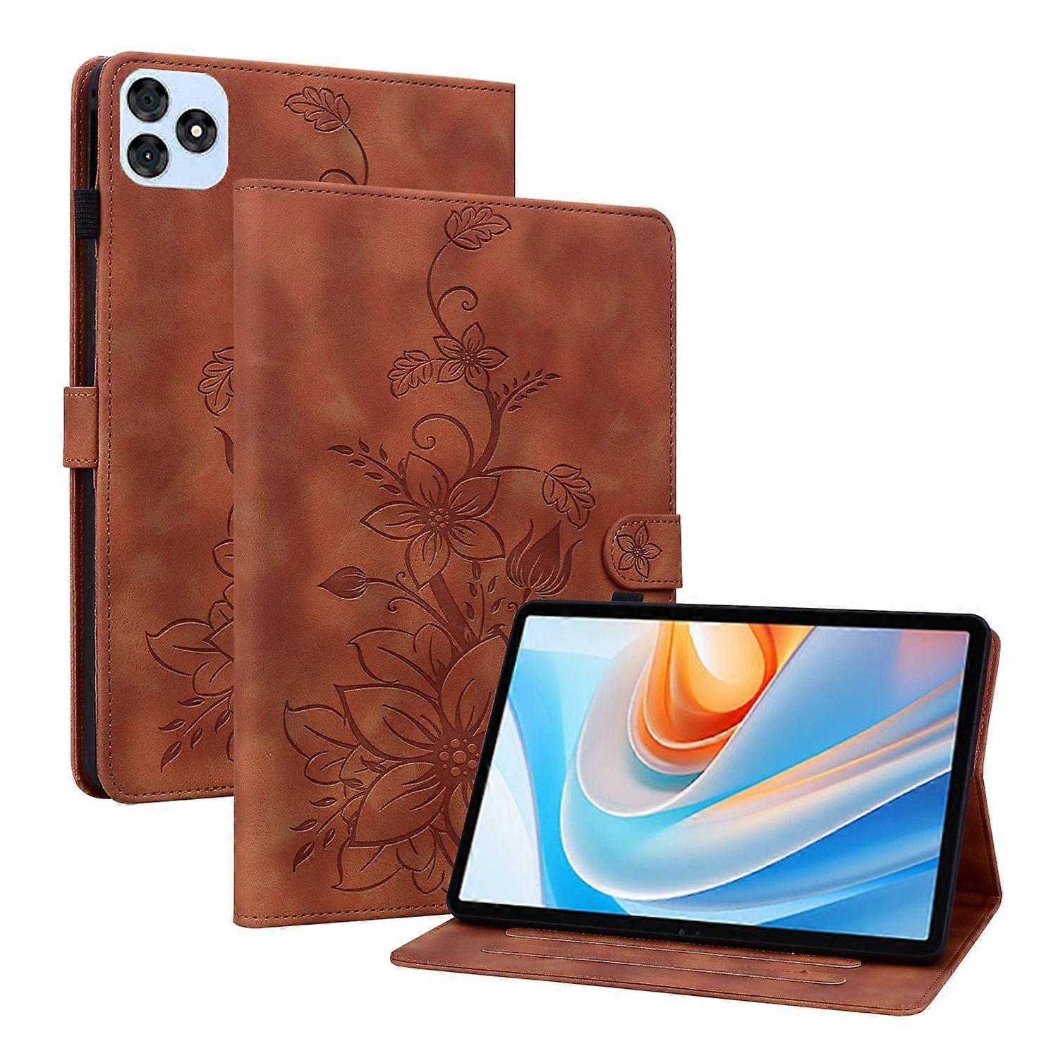 Lily lederen tablethoes met reliëf