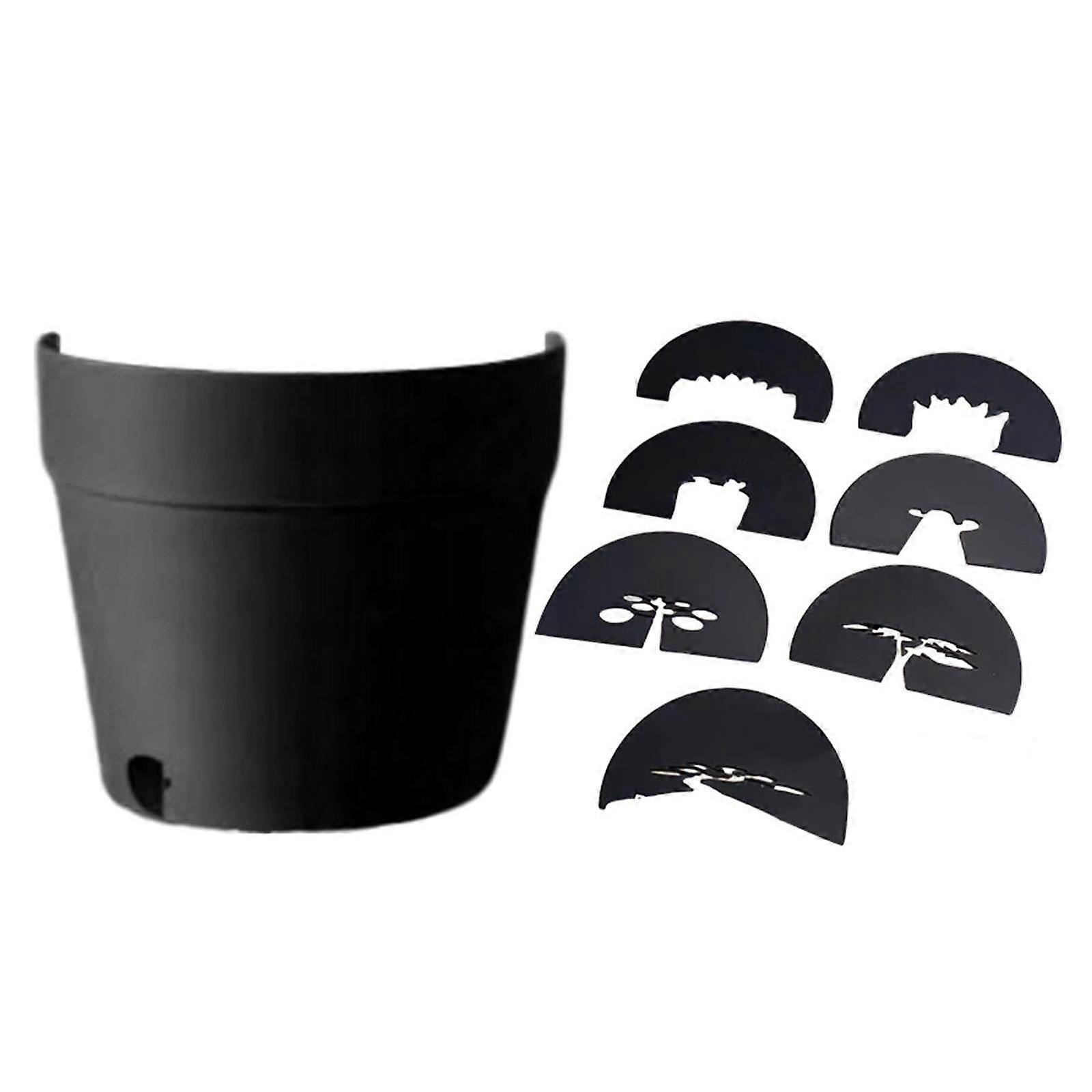 Aesthetic Plant Pots Lamp with Realistic Flower Projections Unique Indoor Plant Pots with Mesmerizing Light Display  Black