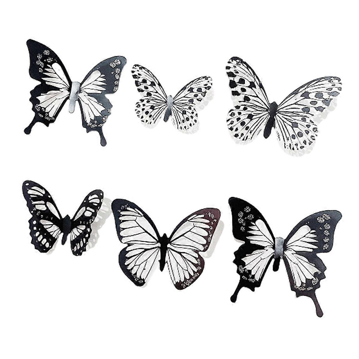Black Butterfly Cake Toppers for Birthday Decorations