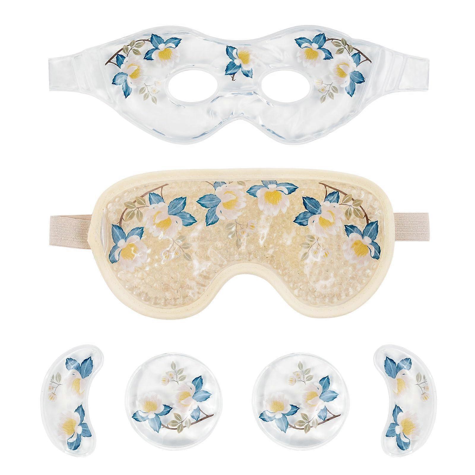 Cooling Reusable Eye Mask Set for Relaxation, Gel Facial Mask, Soft Fabric, Adjustable Fit, Perfect for Sleep and Stress Relief
