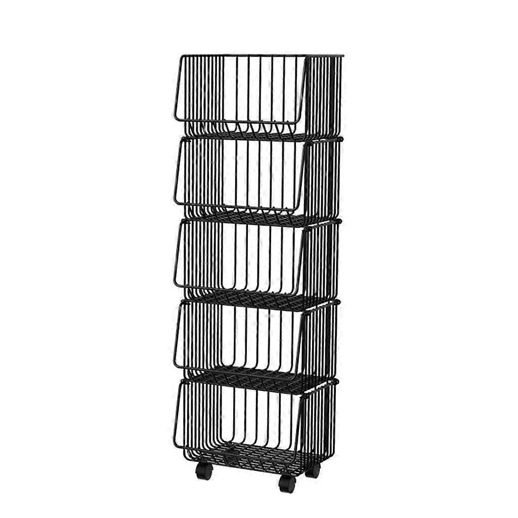 Stackable Storage Cart Basket for Kitchen and Pantry