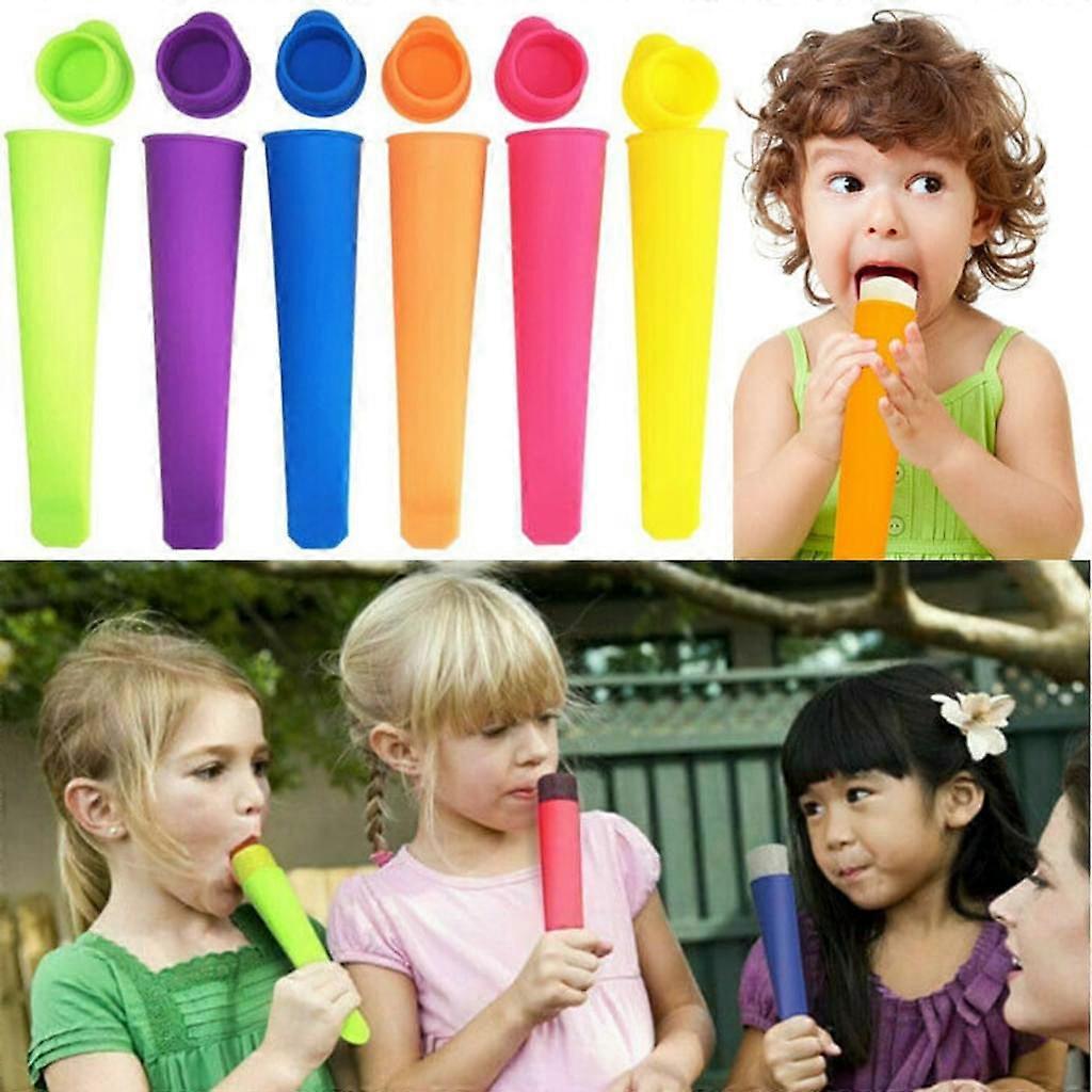 6 pieces silicone ice cream molds, ice cream molds, ice cream cones, water ice cream molds, 15.5 cm