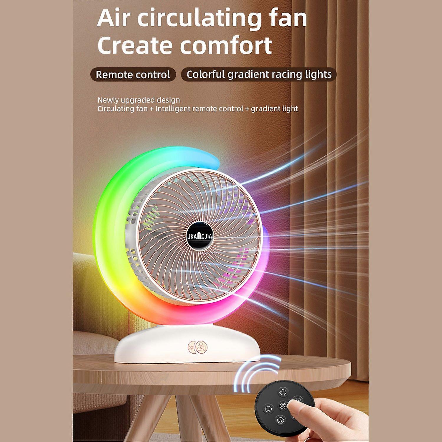 Ventola da tavolo di ricarica USB con telecomando Ventola di circolazione da tavolo regolabile a 3 velocità Lig a 5 modalità
