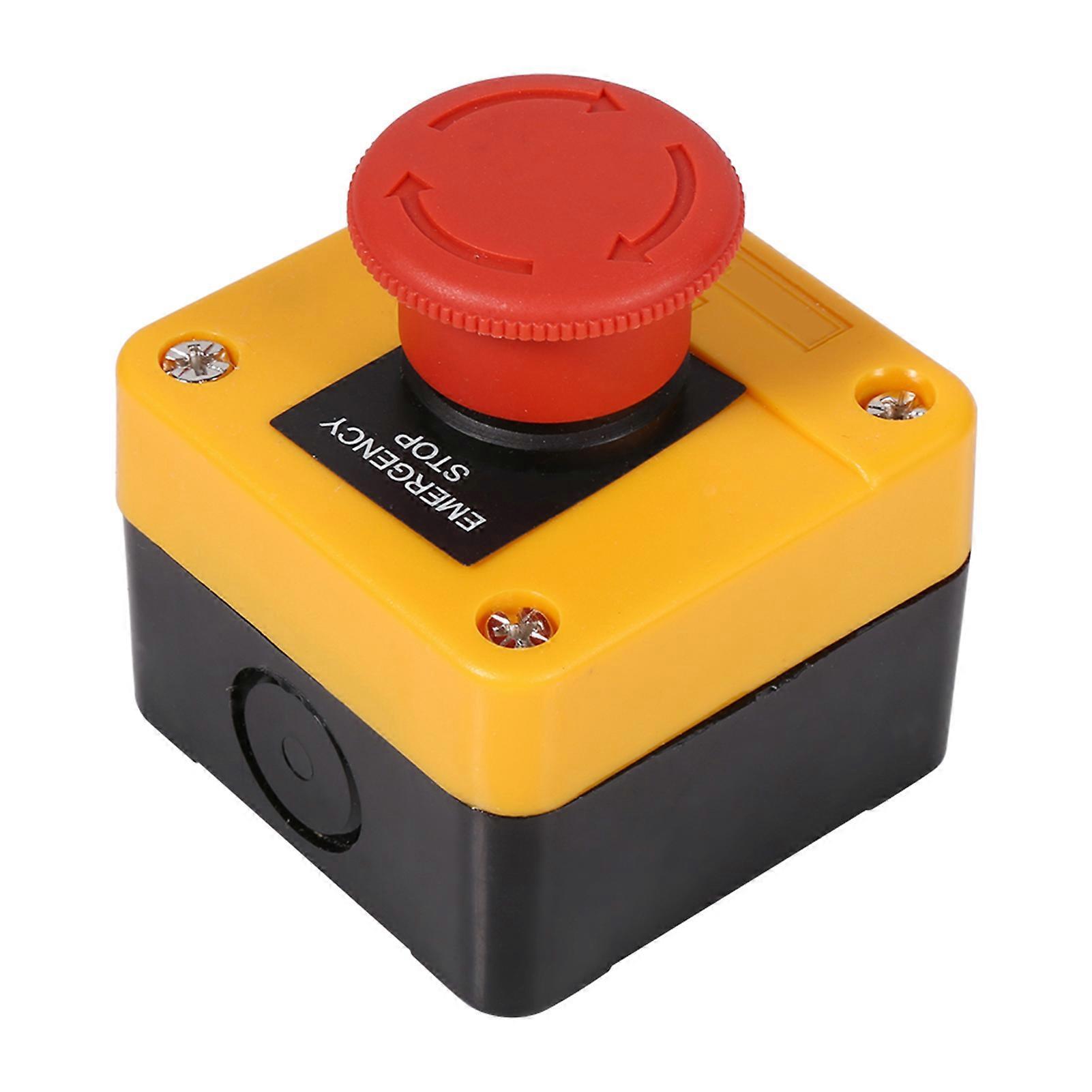660V 10A Plastic Housing Sign Emergency Stop Mushroom Push Button Switch