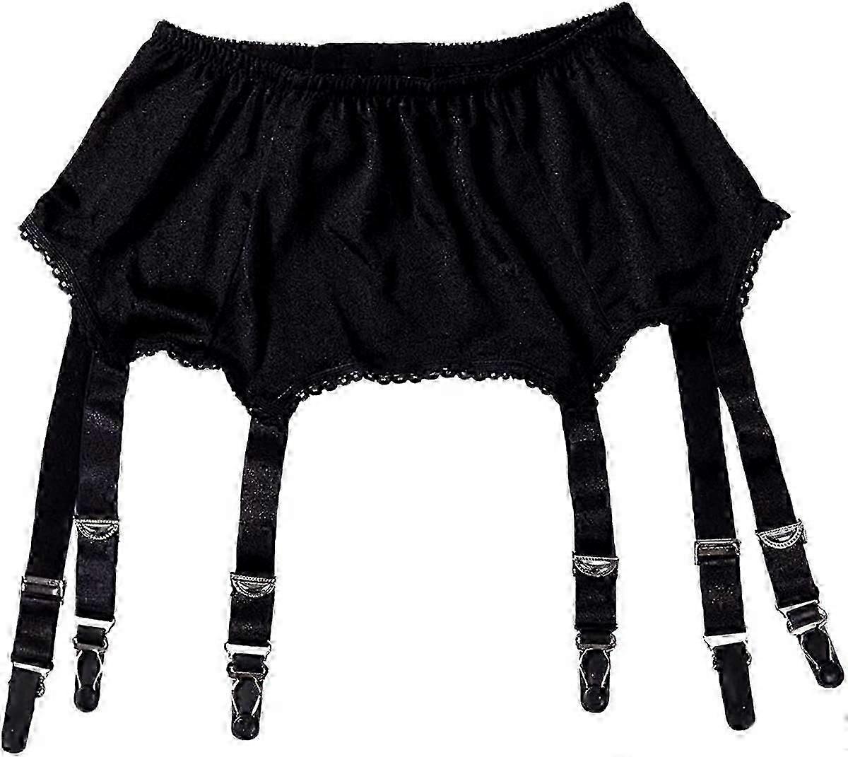 Womens Suspender Garter Belt High-Waisted Suspender 6-Strap Belts for Stockings Size 6 8 10 12 14 16 18 20 22 24 26 28