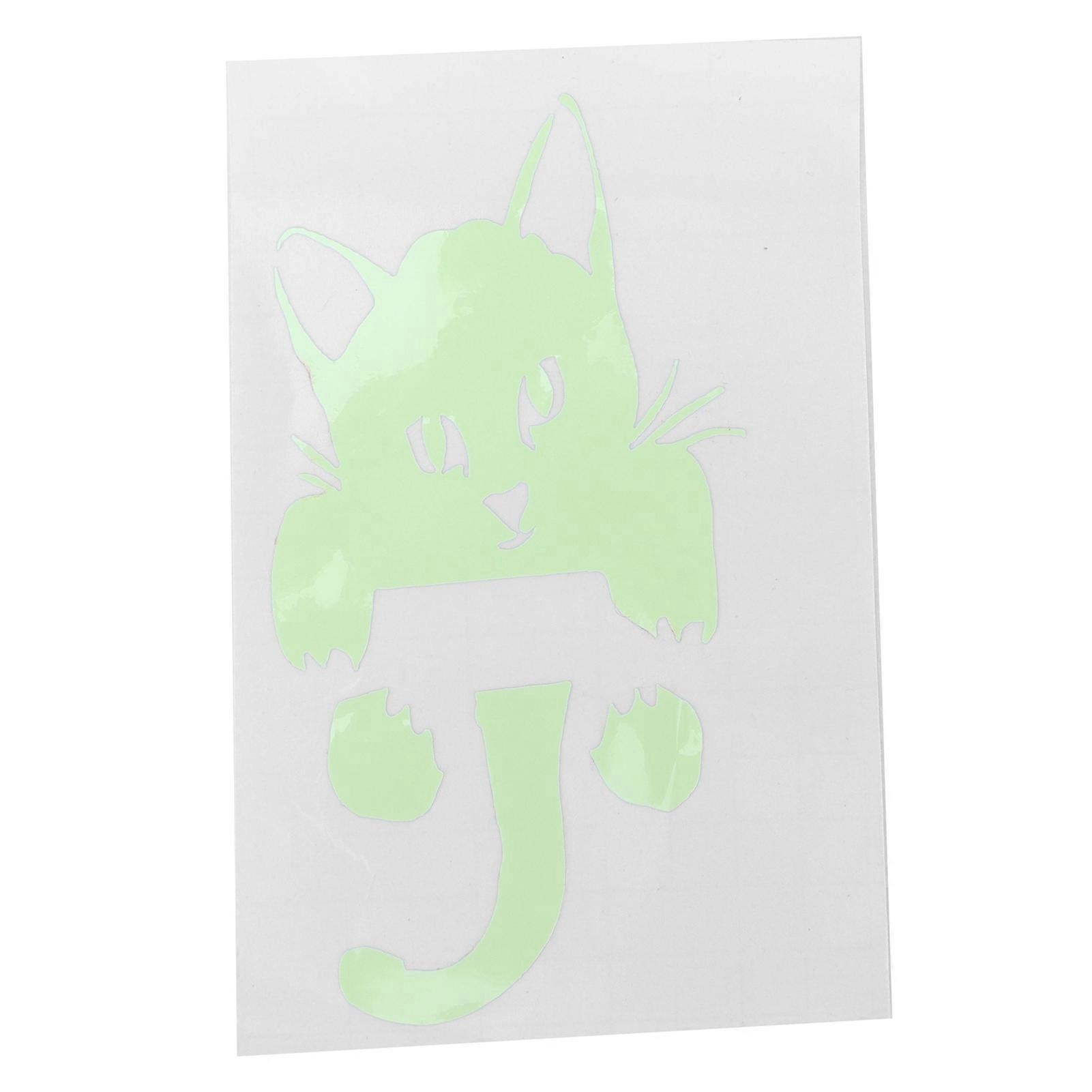Cat Shaped Luminous Switch Sticker Self-Adhesive Vinyl Glow-In-The-Dark Wall Decor