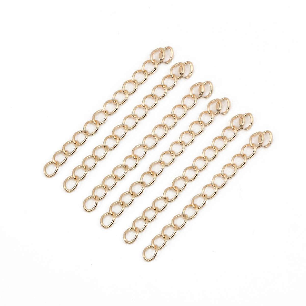 50pcs/Bag 50/70mm Necklace Bracelet Extension Chain Fit Lobster Clasps Covered Tail Chain Connector DIY Craft Jewelry Making