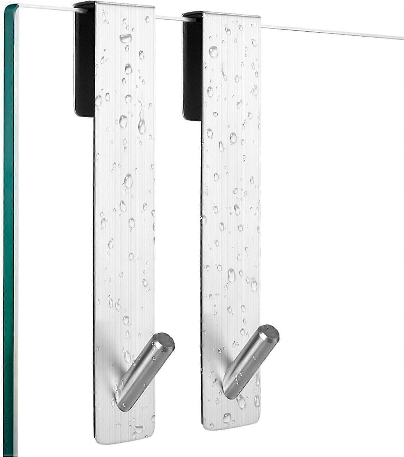 Shower Hooks, Set of 2 Hooks for Foam Shield, Stainless Steel Hooks for Towels, Shower Hooks for Bathrobes